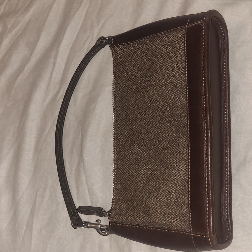COACH| Vintage Bleecker Tweed Demi Zip